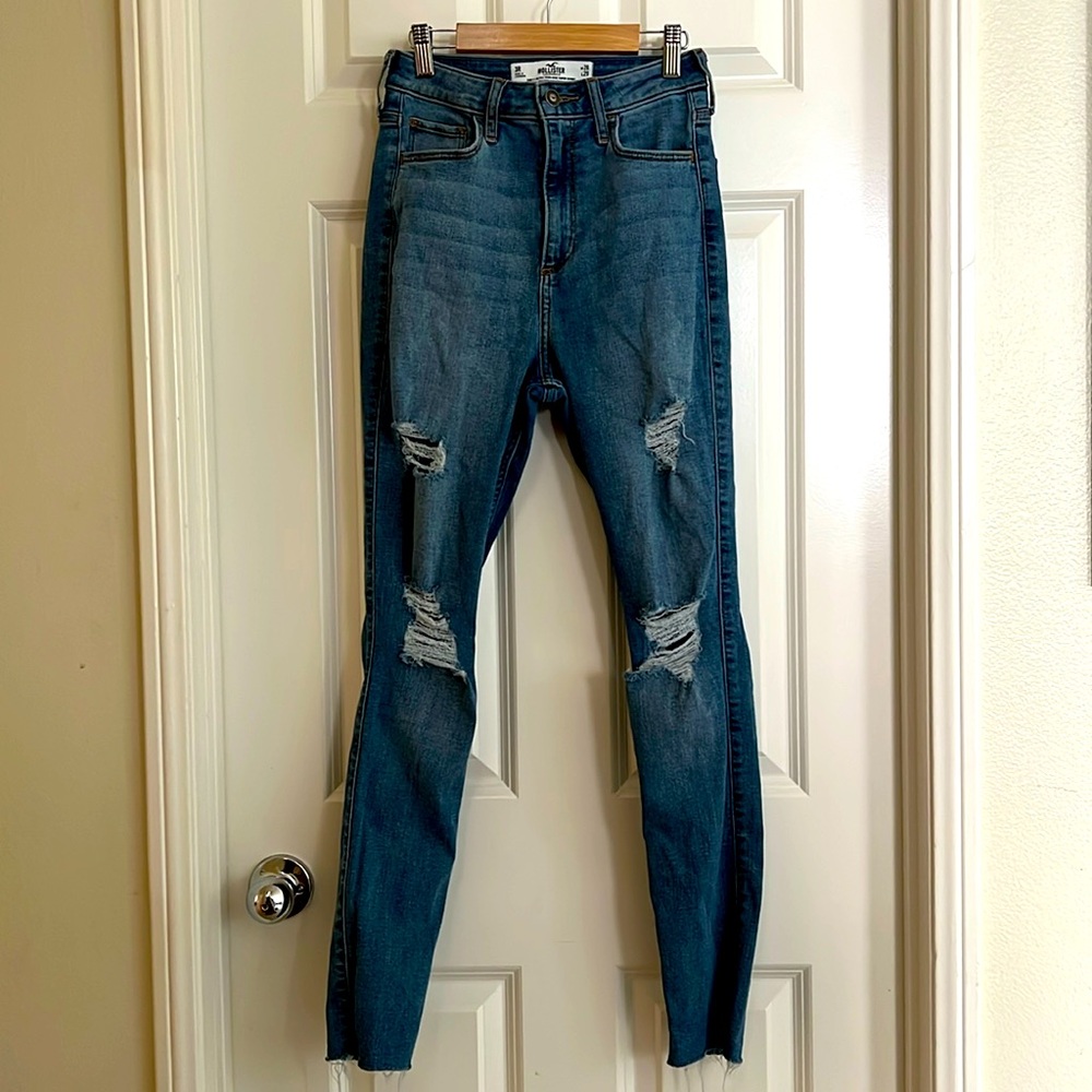 Hollister Blue Skinny Distressed Jeans